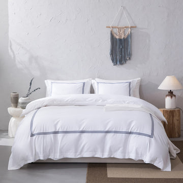Hotel Collection 400 Thread Count Cotton Sateen Duvet Cover Set, Triple Rows of Satin Stitch