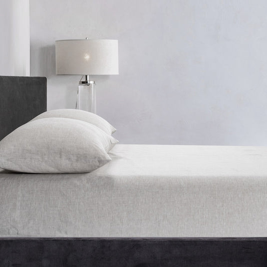Linen Fitted Sheet & 2 Pillowcases, 16" Pocket