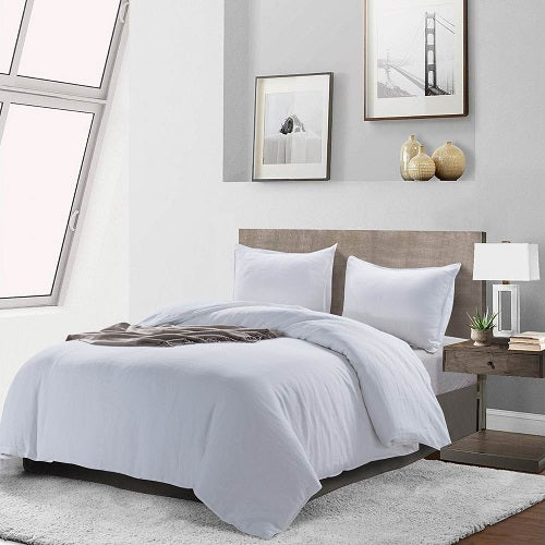 Twin Washed Linen Duvet Cover In Light Grey