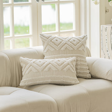 Cotton Tufted Global Accent Pillow Cover