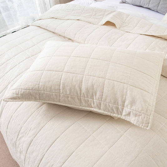 Linen Blend Quilt & Pillow Shams, Lofty Linen coverlet set