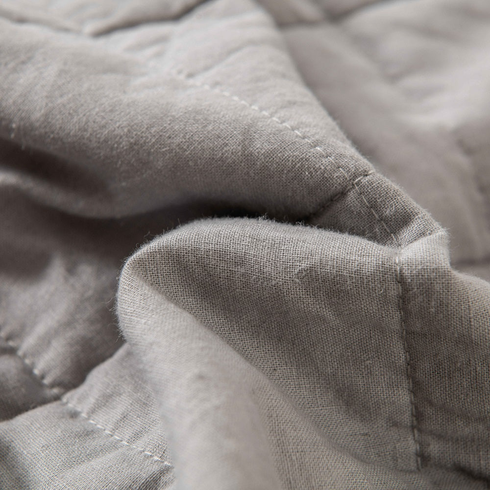 WHOLINENS Linen Blend Quilt & Pillow Shams, Stone Washed Lofty French Linen coverlet set