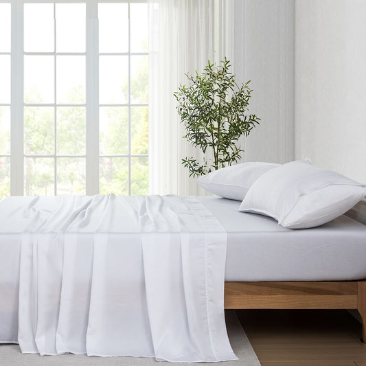 300TC Lyocell Sateen Sheet Set – Soft, Breathable, 16" Deep Pocket Bedding