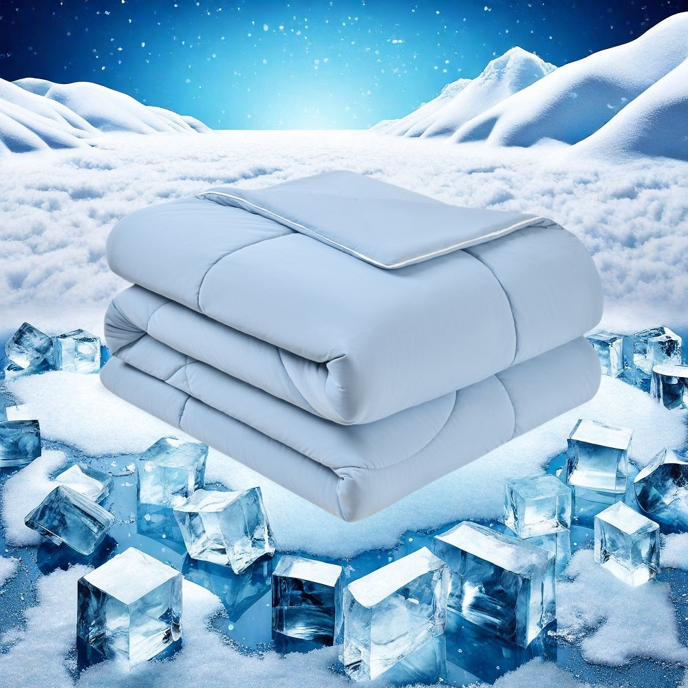 Dual-Sided Cooling Comforter for Hot Sleepers - Night Sweats Relief, 3-5℃ Instant Cool Tech, Machine Washable Lightweight Bedding