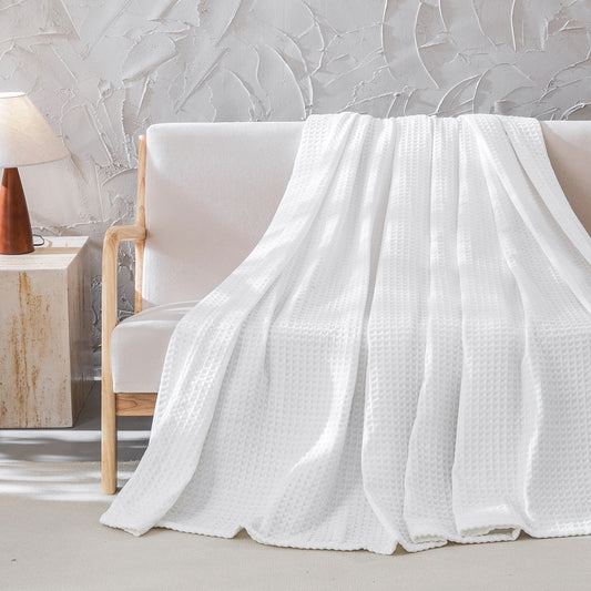 Fluffy Chenille Blanket, Waffle Weave