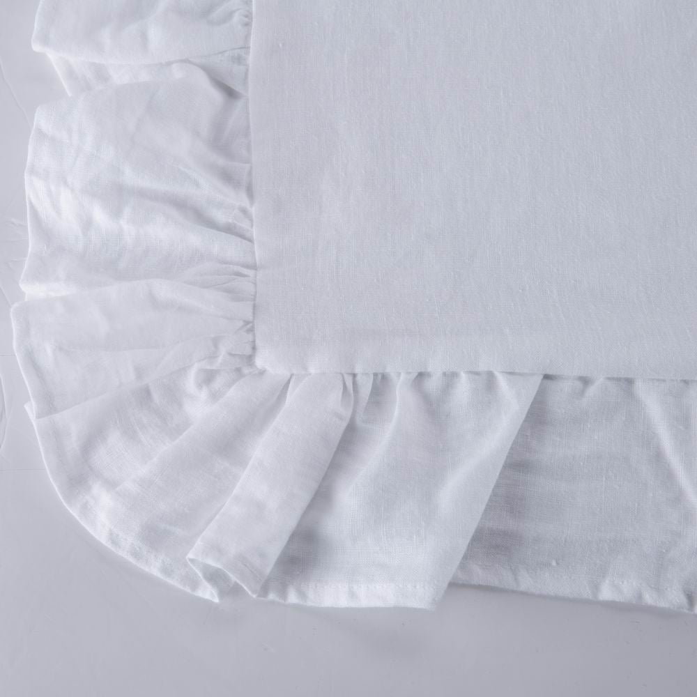 Wholelinens Linen Standard Pillow Shams-Stone Washed, Ruffle Style - Wholelinens