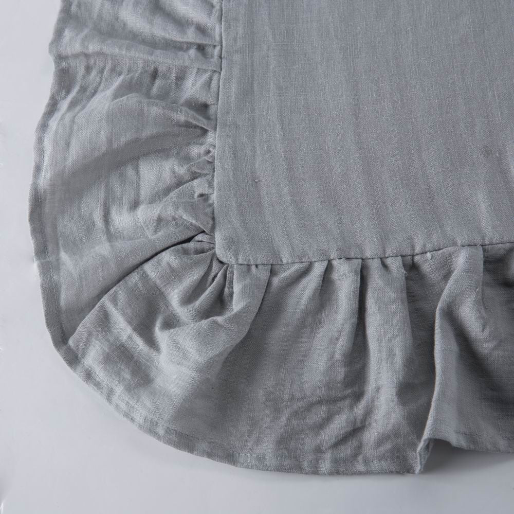 Wholelinens Washed  Linen Euro Pillow Shams-Ruffle Style - Wholelinens