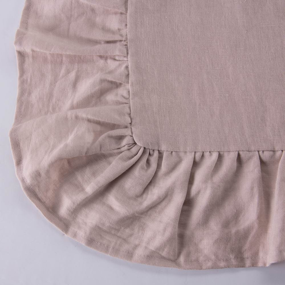 Wholelinens Washed  Linen Euro Pillow Shams-Ruffle Style - Wholelinens