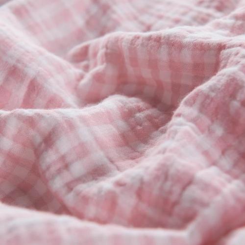 Wholelinens Cotton Muslin Throw Blanket, Pink - Wholelinens