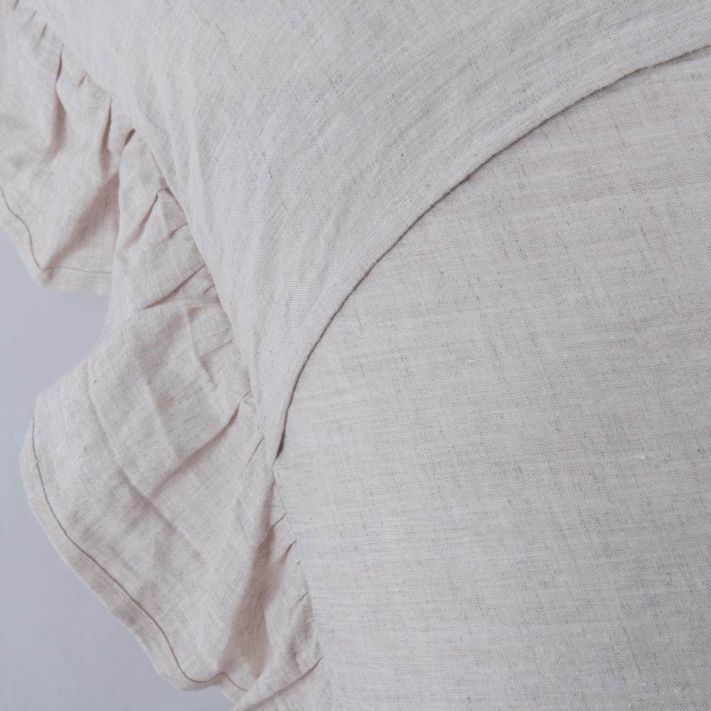 Wholelinens Washed  Linen Euro Pillow Shams-Ruffle Style - Wholelinens