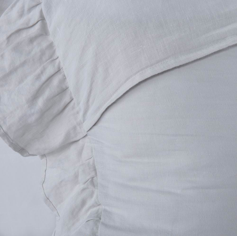Wholelinens Washed  Linen Euro Pillow Shams-Ruffle Style - Wholelinens