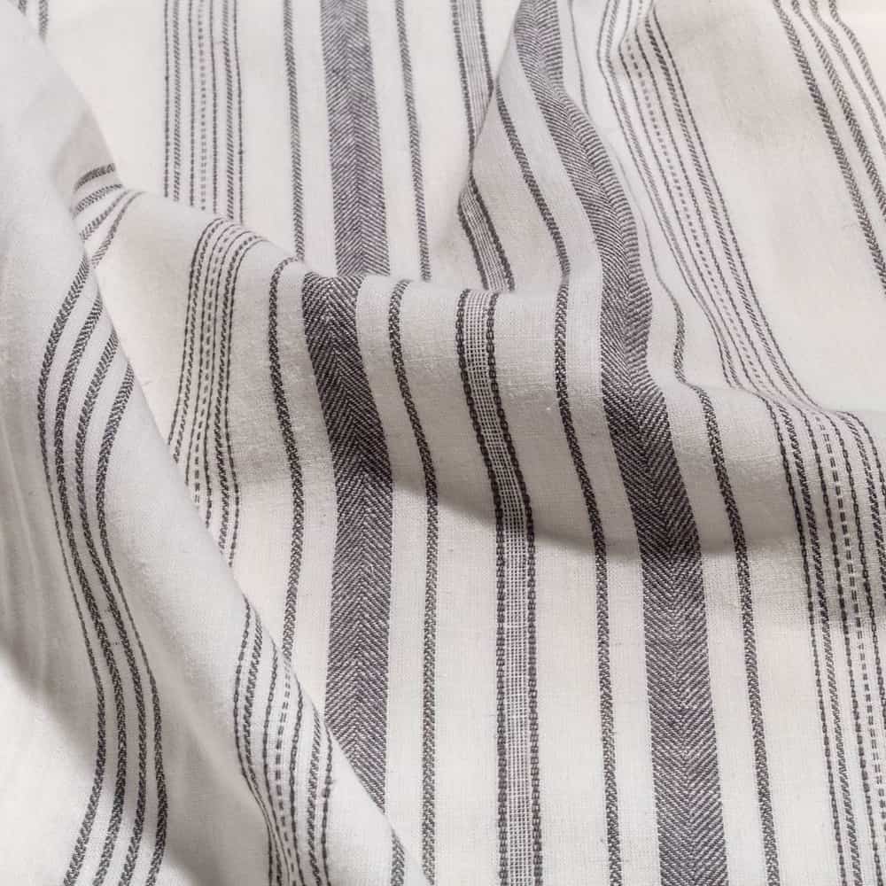 Wholelinens Linen Blend Duvet Cover Set- Washed Stripe - Wholelinens