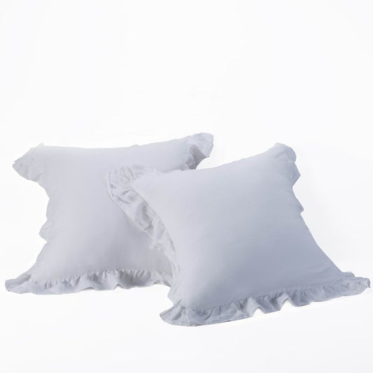 Wholelinens Washed  Linen Euro Pillow Shams-Ruffle Style - Wholelinens