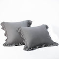 Wholelinens Washed  Linen Euro Pillow Shams-Ruffle Style - Wholelinens