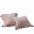 Wholelinens Linen Standard Pillow Shams-Stone Washed, Ruffle Style - Wholelinens