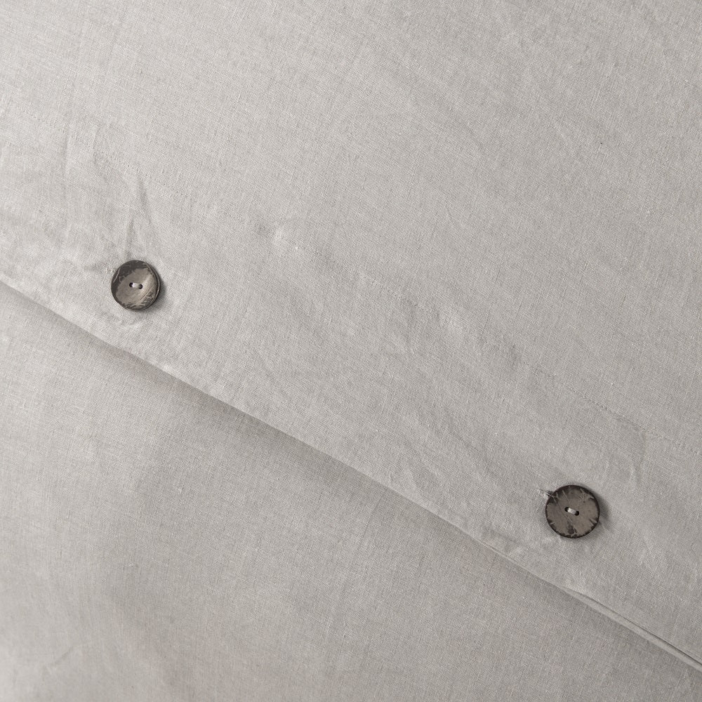 Wholelinens Linen Duvet Cover Set- Stone Washed, Coconut Shell Button Closure - Wholelinens