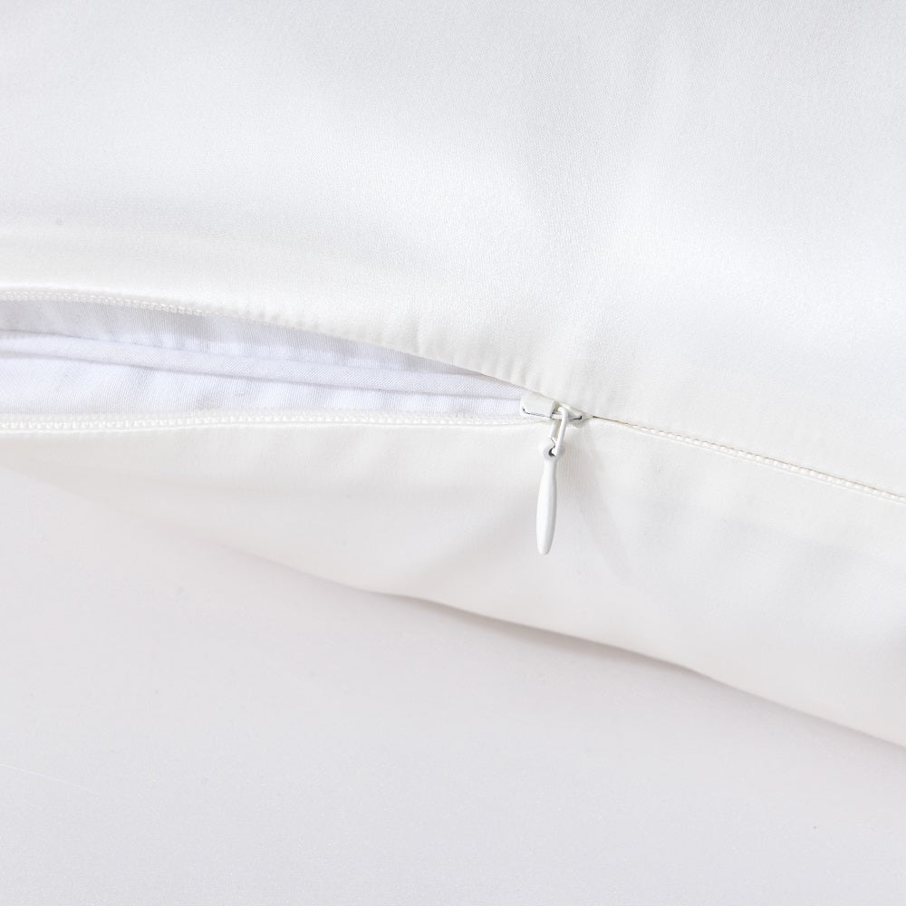 WHOLINENS 100% Mulberry Silk Pillowcase, Hidden Zipper, Reversible 1pc, 20x30"