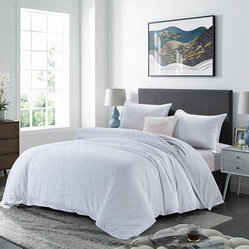 Wholelinens Cotton Matelasse Duvet Cover Set-Geo - Wholelinens