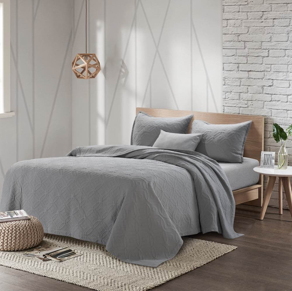 Wholelinens Cotton Matelasse Coverlet Set- Double Rings - Wholelinens