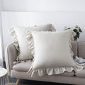 Wholelinens Washed  Linen Euro Pillow Shams-Ruffle Style - Wholelinens