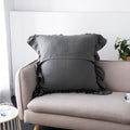 Wholelinens Washed  Linen Euro Pillow Shams-Ruffle Style - Wholelinens