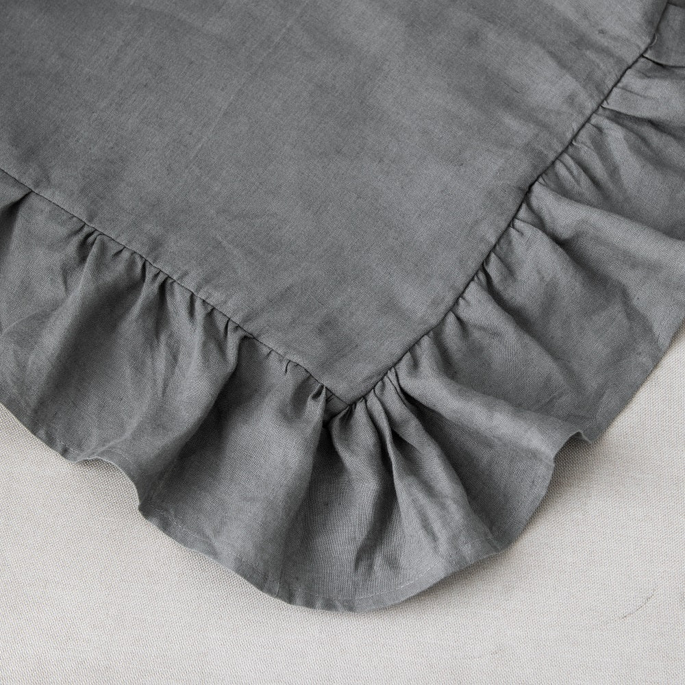 Wholelinens Washed  Linen Euro Pillow Shams-Ruffle Style - Wholelinens