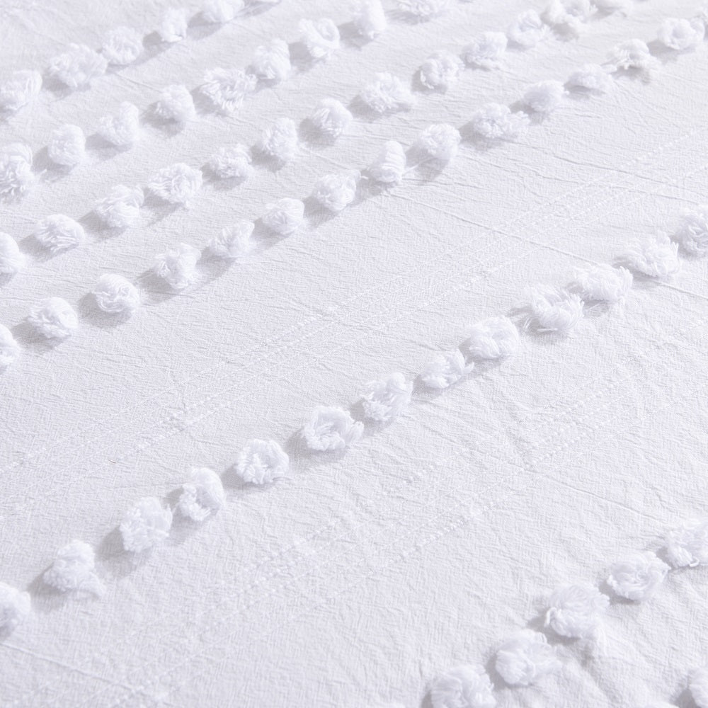 Wholelinens Dobby Clipped Dot Duvet Cover Set, White - Wholelinens