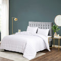 Wholelinens Dobby Clipped Dot Duvet Cover Set, White - Wholelinens