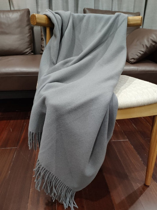 Wholelinens Throw Blanket Reversible, 100 Percent Australian Merino Wool - Wholelinens