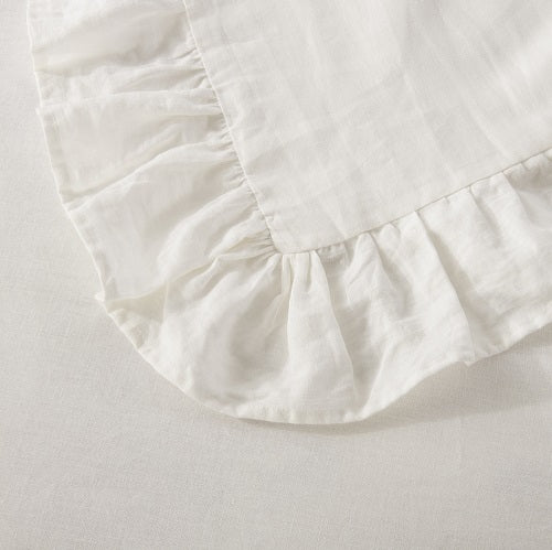 Wholelinens Linen Duvet Cover Set-Stone Washed, Ruffled Edge - Wholelinens