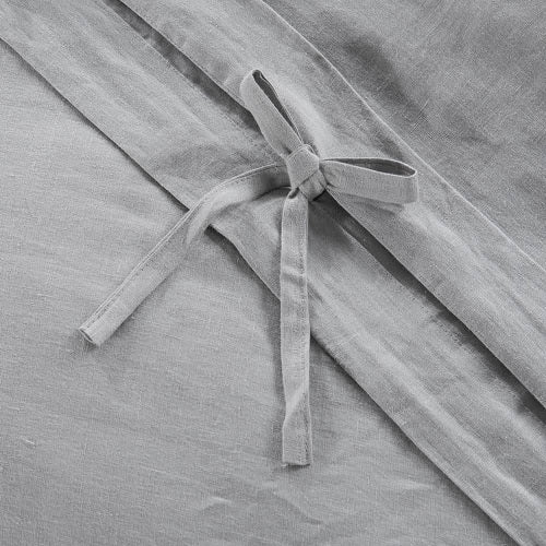 Wholelinens Linen Duvet Cover Set-Stone Washed Bow Ties - Wholelinens