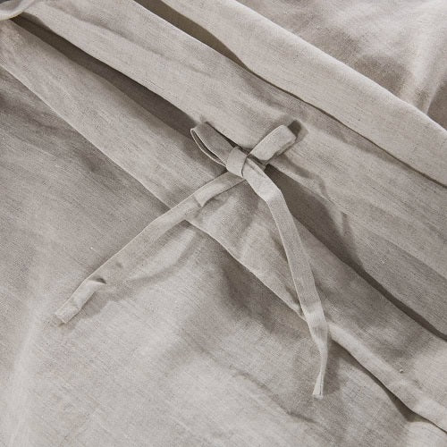 Wholelinens Linen Duvet Cover Set-Stone Washed Bow Ties - Wholelinens