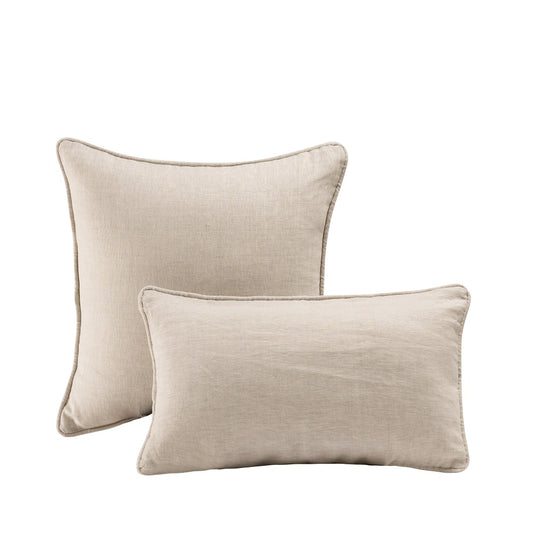 Wholelinens Stone Washed Linen Pillow Cover, Corded Edge, Natural - Wholelinens