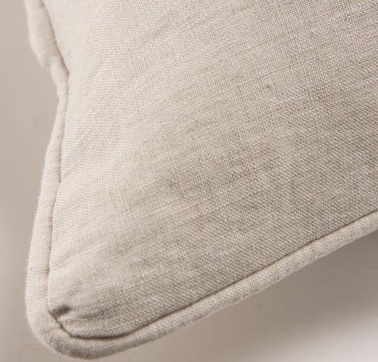 Wholelinens Stone Washed Linen Pillow Cover, Corded Edge, Natural - Wholelinens