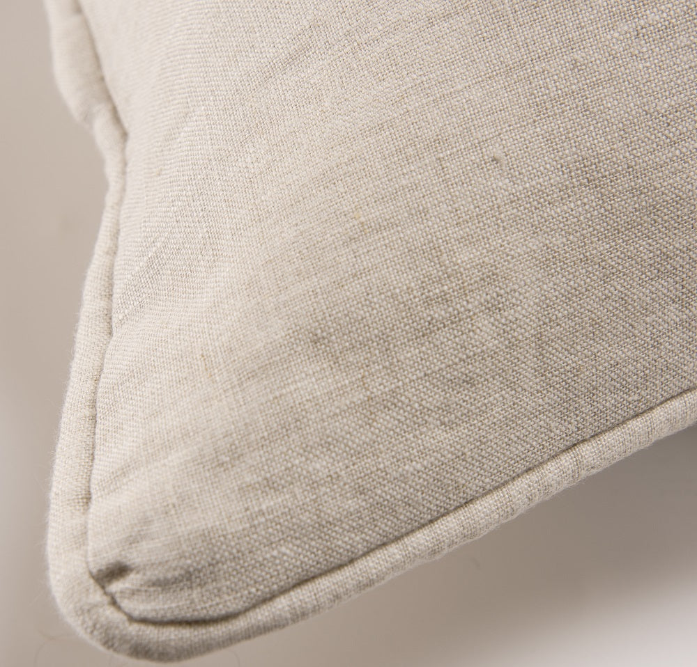 Wholelinens Stone Washed Linen Pillow Cover, Corded Edge, Natural - Wholelinens