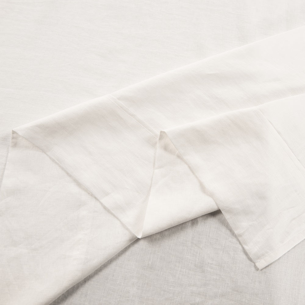 WHOLINENS Linen Sheet Sets 4pcs- Flat and Fitted sheet, Pillow cases , Deep pocket-Beige
