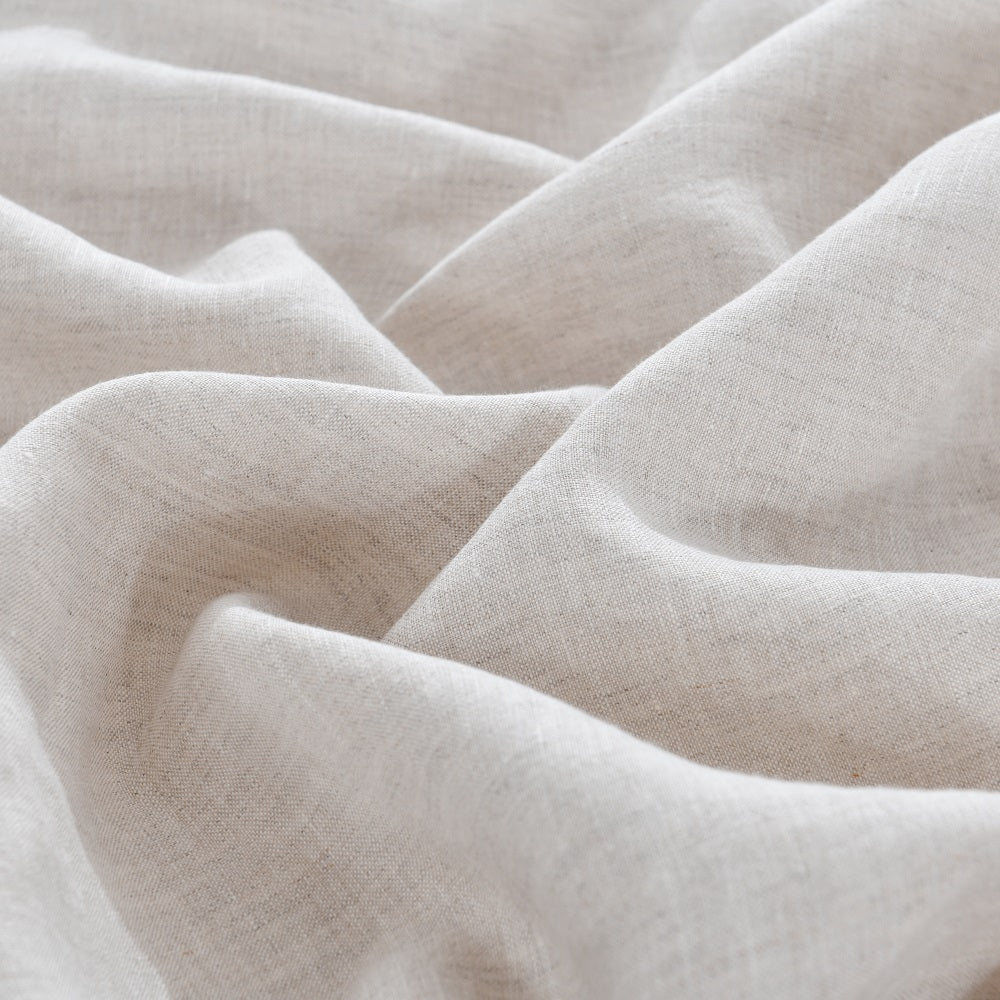 WHOLINENS Linen Bed Skirt-Washed Box Pleat-Natural